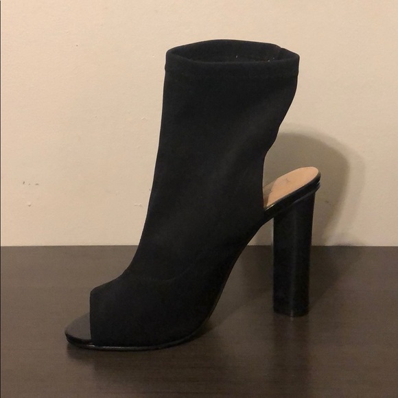 Black Peeptoe Booties - Picture 2 of 3